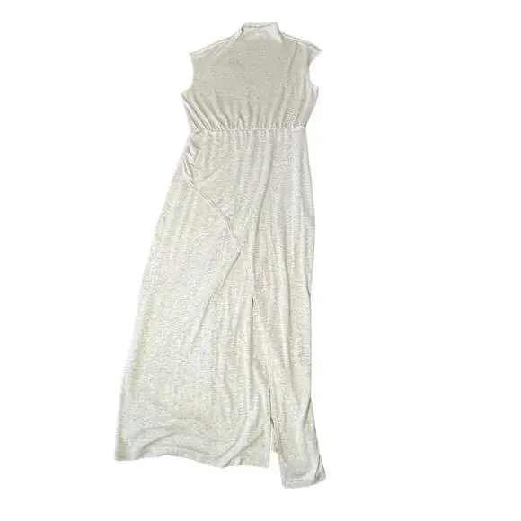 Modern Citizen Yimei Side Slit Midi Dress sz XL - Oatmeal (marled Tan Beige) - Picture 4 of 7